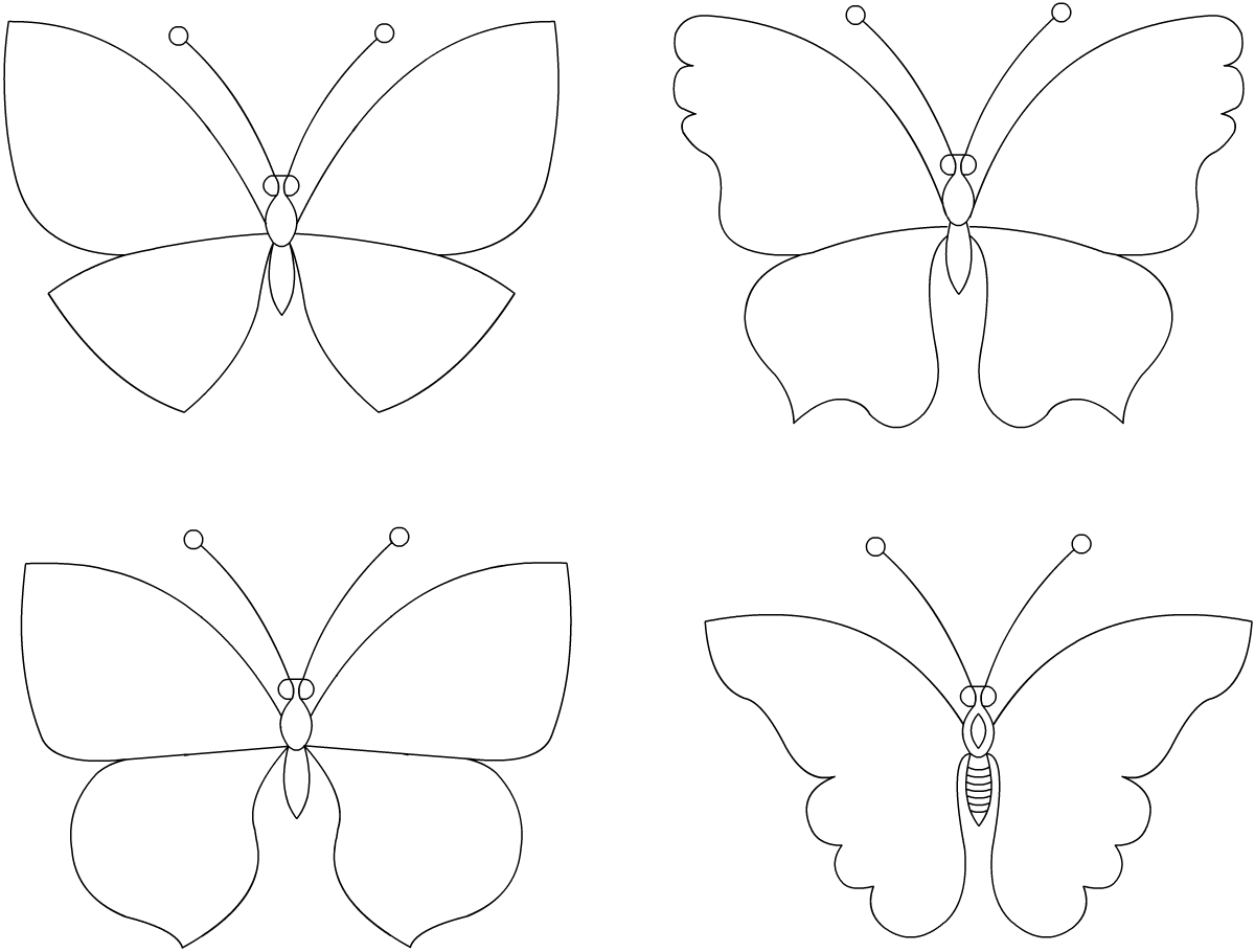 Трафареты Бабочек И Цветов Для Открыток Бесплатно